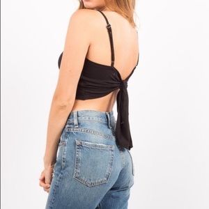 Amuse Society Black Cropped Top